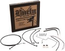 Burly Brand Cable Kit 18" Black Vinyl Stainless Steel Handlebar W/O Ab