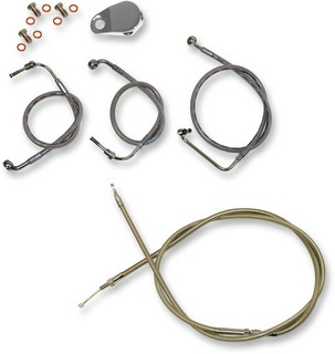 La Choppers Cable And Brake Line Kit Stainless Braided For 12