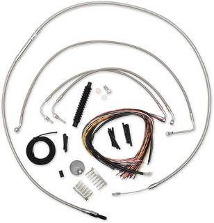 La Choppers Cable And Brake Line Kit Stainless Polished For 12