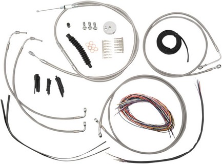 La Choppers Cable And Brake Line Kit Stainless Polished For 12