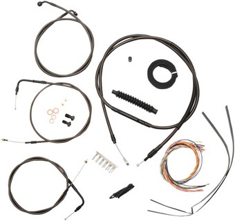 La Choppers Cable And Brake Line Kit Midnight Stainless For 18