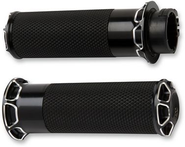 Arlen Ness Grips Beveled Fusion Throttle By Cable Black Grip Bevelled i gruppen Reservdelar & Tillbehr / Styren & Tillbehr / Handtag, Reglage & Tillbehr  hos Blixt&Dunder AB (06301163)