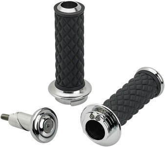 Biltwell Alumicore Double-Cable Grips Chrome Grips i gruppen Reservdelar & Tillbehr / Styren & Tillbehr / Handtag, Reglage & Tillbehr  / Handtag hos Blixt&Dunder AB (06302321)