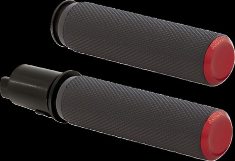Arlen Ness Grips - Knurled - Tbw - Red Grips - Knurled - Flhx/Fltr 23 i gruppen Reservdelar & Tillbehr / Styren & Tillbehr / Handtag, Reglage & Tillbehr  / Handtag hos Blixt&Dunder AB (06303257)
