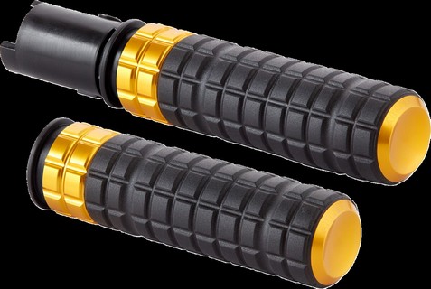 Arlen Ness Grips - Speedliner - Tbw - Gold Grips - Speedliner - Flhx/F i gruppen Reservdelar & Tillbehr / Styren & Tillbehr / Handtag, Reglage & Tillbehr  / Handtag hos Blixt&Dunder AB (06303265)