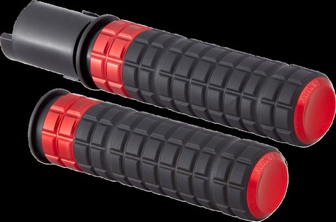 Arlen Ness Grips - Speedliner - Tbw - Red Grips - Speedliner - Flhx/Fl i gruppen Reservdelar & Tillbehr / Styren & Tillbehr / Handtag, Reglage & Tillbehr  / Handtag hos Blixt&Dunder AB (06303266)