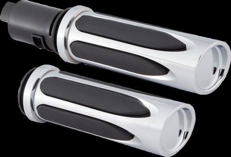 Arlen Ness Grips - Comfort - Deep Cut - Tbw - Chrome Grips - Deep Cut i gruppen Reservdelar & Tillbehr / Styren & Tillbehr / Handtag, Reglage & Tillbehr  / Handtag hos Blixt&Dunder AB (06303271)