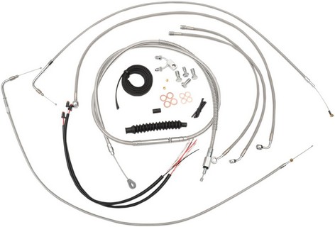 La Choppers Complete Cable Kit For 12-14 Ape Hangers Stainless Braided i gruppen Reservdelar & Tillbehr / Styren & Tillbehr / Vajersatser / Vajersats Dyna hos Blixt&Dunder AB (06620391)