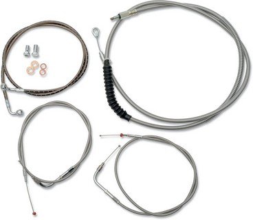 La Choppers Standard Cable Kit For 12-14 Ape Hangers Stainless Braided i gruppen Reservdelar & Tillbehr / Styren & Tillbehr / Vajersatser / Vajersats Dyna hos Blixt&Dunder AB (06620418)