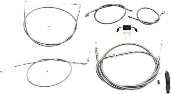 La Choppers Standard Cable Kit For 12-14 Ape Hangers Stainless Braided i gruppen Reservdelar & Tillbehr / Styren & Tillbehr / Vajersatser / Vajersats Dyna hos Blixt&Dunder AB (06620436)
