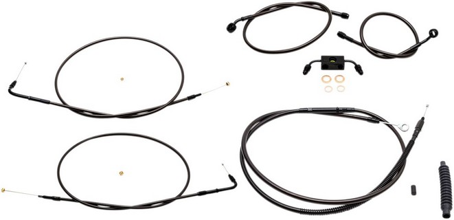 La Choppers Standard Cable Kit For 12-14 Ape Hangers Midnight Series B i gruppen Reservdelar & Tillbehr / Styren & Tillbehr / Vajersatser / Vajersats Dyna hos Blixt&Dunder AB (06620438)