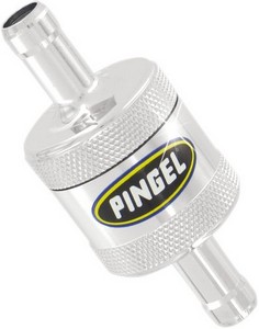Pingel Inline Ss Fuel Filter Chrome 3/8 In 3/8 Out Fuel Filter 3/8