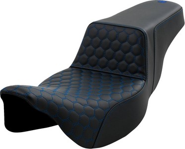 Saddlemen Step-Up Seat - Extended Reach - Blue Stitch Seat Step Up Flt i gruppen Reservdelar & Tillbehr / Ram och chassidelar / Sadlar / Sadlar Touring hos Blixt&Dunder AB (08011562)