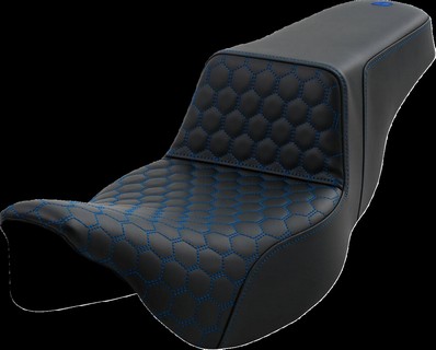 Saddlemen Step-Up Seat - Extended Reach - Blue Stitch Seat Step Up Flt i gruppen Reservdelar & Tillbehr / Ram och chassidelar / Sadlar / Sadlar Touring hos Blixt&Dunder AB (08011562)