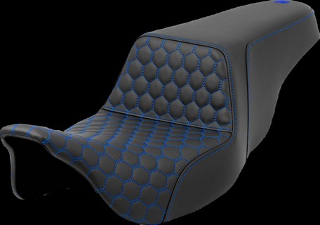 Saddlemen Seat Step Up Hc Blue Stitch Seat Step Up Flt 08-Up - Hc - i gruppen Reservdelar & Tillbehr / Ram och chassidelar / Sadlar / Sadlar Touring hos Blixt&Dunder AB (08011567)