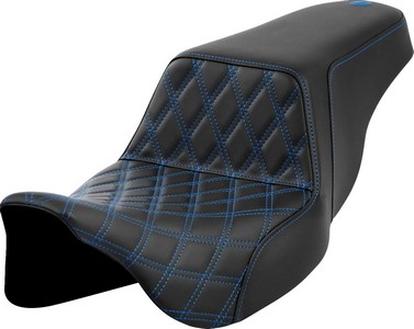 Saddlemen Step-Up Seat - Front Lattice Stitch - Blue Stitch Seat Step i gruppen Reservdelar & Tillbehr / Ram och chassidelar / Sadlar / Sadlar Touring hos Blixt&Dunder AB (08011570)