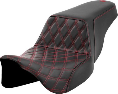 Saddlemen Step-Up Seat - Front Lattice Stitch - Red Stitch Seat Step U i gruppen Reservdelar & Tillbehr / Ram och chassidelar / Sadlar / Sadlar Touring hos Blixt&Dunder AB (08011574)