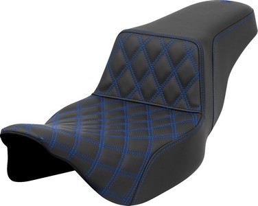 Saddlemen Step-Up Seat - Front Lattice Stitch - Blue Stitch - Extended i gruppen Reservdelar & Tillbehr / Ram och chassidelar / Sadlar / Sadlar Touring hos Blixt&Dunder AB (08011576)