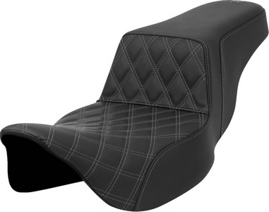Saddlemen Step-Up Seat - Front Lattice Stitch - Gray Stitch - Extended i gruppen Reservdelar & Tillbehr / Ram och chassidelar / Sadlar / Sadlar Touring hos Blixt&Dunder AB (08011578)