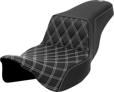 Saddlemen Step-Up Seat - Front Lattice Stitch - White Stitch - Extende i gruppen Reservdelar & Tillbehr / Ram och chassidelar / Sadlar / Sadlar Touring hos Blixt&Dunder AB (08011581)