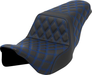Saddlemen Step-Up Seat - Lattice Stitch - Blue Stitch Seat Step Up Ls i gruppen Reservdelar & Tillbehr / Ram och chassidelar / Sadlar / Sadlar Touring hos Blixt&Dunder AB (08011582)