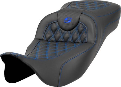 Saddlemen Roadsofa? Seat - Lattice Stitch - Blue Stitch - Extended R i gruppen Reservdelar & Tillbehr / Ram och chassidelar / Sadlar / Sadlar Touring hos Blixt&Dunder AB (08011590)