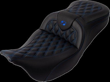 Saddlemen Seat Roadsofa Ls W/Br Blue Stitch Seat Road Sofa - Flt 08-Up i gruppen Reservdelar & Tillbehr / Ram och chassidelar / Sadlar / Sadlar Touring hos Blixt&Dunder AB (08011605)