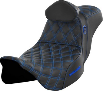 Saddlemen Pro Series Sdc Performance Seat - With Backrest - Blue Stitc i gruppen Reservdelar & Tillbehr / Ram och chassidelar / Sadlar / Sadlar Touring hos Blixt&Dunder AB (08011662)