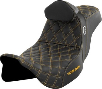 Saddlemen Pro Series Sdc Performance Seat - With Backrest - Gold Stitc i gruppen Reservdelar & Tillbehr / Ram och chassidelar / Sadlar / Sadlar Touring hos Blixt&Dunder AB (08011663)