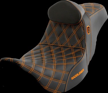 Saddlemen Pro Series Sdc Performance Seat - With Backrest - Orange Sti i gruppen Reservdelar & Tillbehr / Ram och chassidelar / Sadlar / Sadlar Touring hos Blixt&Dunder AB (08011664)