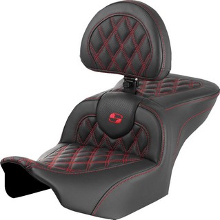 Saddlemen Roadsofa? Seat - With Backrest - Lattice Stitch - Red Stit i gruppen Reservdelar & Tillbehr / Ram och chassidelar / Sadlar / Sadlar Touring hos Blixt&Dunder AB (08011722)