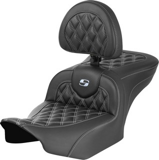 Saddlemen Roadsofa? Seat - With Backrest - Carbon Fiber - Silver Sti i gruppen Reservdelar & Tillbehr / Ram och chassidelar / Sadlar / Sadlar Touring hos Blixt&Dunder AB (08011791)