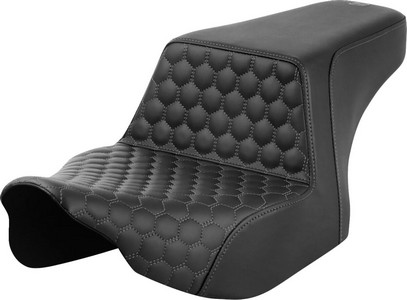 Saddlemen Step-Up Seat - Front Honeycomb - Gray Stitching Seat Step Up i gruppen Reservdelar & Tillbehr / Ram och chassidelar / Sadlar / Sadlar Touring hos Blixt&Dunder AB (08011826)