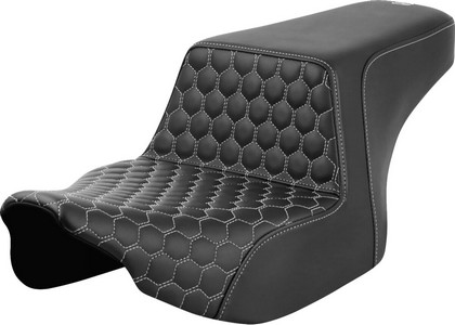 Saddlemen Step-Up Seat - Front Honeycomb - Silver Stitching Seat Step i gruppen Reservdelar & Tillbehr / Ram och chassidelar / Sadlar / Sadlar Touring hos Blixt&Dunder AB (08011829)