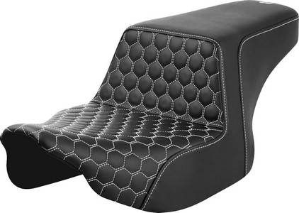 Saddlemen Step-Up Seat - Front Honeycomb - White Stitching Seat Step U i gruppen Reservdelar & Tillbehr / Ram och chassidelar / Sadlar / Sadlar Touring hos Blixt&Dunder AB (08011830)