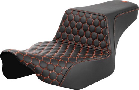 Saddlemen Step-Up Seat - Extendeded Reach - Front Honeycomb - Orange S i gruppen Reservdelar & Tillbehr / Ram och chassidelar / Sadlar / Sadlar Touring hos Blixt&Dunder AB (08011834)
