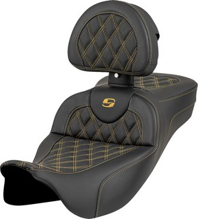 Saddlemen Roadsofa? Seat - Lattice Stitch - Gold Stitch - Extended R i gruppen Reservdelar & Tillbehr / Ram och chassidelar / Sadlar / Sadlar Touring hos Blixt&Dunder AB (08011985)