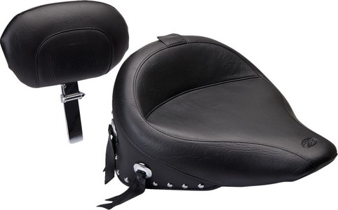 Mustang Seat Wide Touring Solo Studded With Conchos And Backrest Seat i gruppen Reservdelar & Tillbehr / Ram och chassidelar / Sadlar / Sadlar Softail hos Blixt&Dunder AB (08020491)