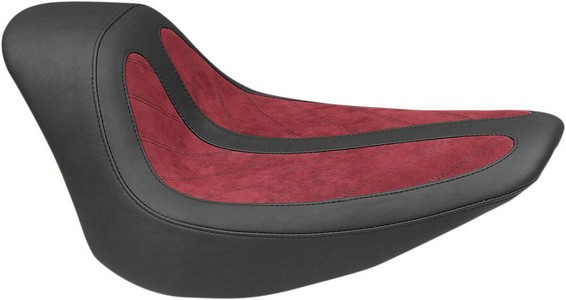 Mustang Seat Fred Kodlin Signature Series Solo Black & Maroon Seat Kod i gruppen Reservdelar & Tillbehr / Ram och chassidelar / Sadlar / Sadlar Softail hos Blixt&Dunder AB (08020889)