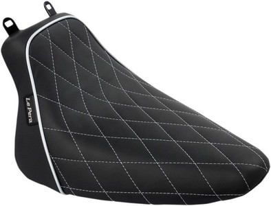 Le Pera Seat Bare Bones Solo Black W/White Diamond Stitch Seat Bare Bo i gruppen Reservdelar & Tillbehr / Ram och chassidelar / Sadlar / Sadlar Softail hos Blixt&Dunder AB (08020911)