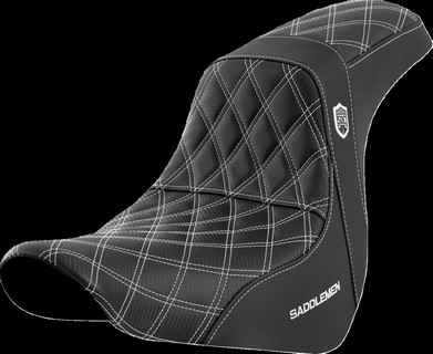 Saddlemen Seat Sdc Perf Gripper White Stitch Seat Pro Serie Sdc Flsb/F i gruppen Reservdelar & Tillbehr / Ram och chassidelar / Sadlar / Sadlar Softail hos Blixt&Dunder AB (08021596)