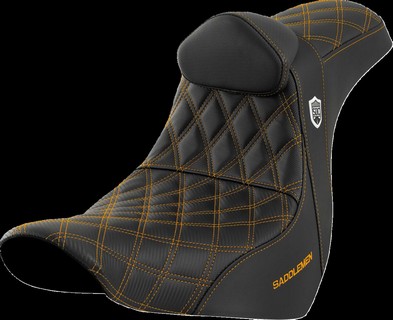 Saddlemen Seat Sdc Perf Gripper W/Br Gold Stitch Seat Pro Serie Sdc Fl i gruppen Reservdelar & Tillbehr / Ram och chassidelar / Sadlar / Sadlar Softail hos Blixt&Dunder AB (08021598)