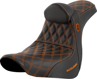 Saddlemen Seat Sdc Perf Gripper W/Br Orange Stitch Seat Pro Serie Sdc i gruppen Reservdelar & Tillbehr / Ram och chassidelar / Sadlar / Sadlar Softail hos Blixt&Dunder AB (08021600)