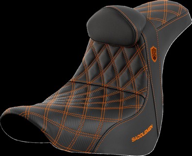 Saddlemen Seat Sdc Perf Gripper W/Br Orange Stitch Seat Pro Serie Sdc i gruppen Reservdelar & Tillbehr / Ram och chassidelar / Sadlar / Sadlar Softail hos Blixt&Dunder AB (08021600)