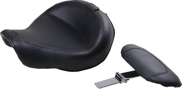 Mustang Seat Wide Touring Vinyl Solo Vintage Smooth With Backrest Seat i gruppen Reservdelar & Tillbehr / Ram och chassidelar / Sadlar / Sadlar Dyna (FXD) hos Blixt&Dunder AB (08030312)