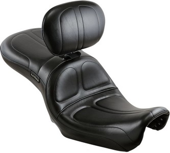 Le Pera Seat Maverick 2-Up Special Smooth W/Back Rest Seat Maverick W/ i gruppen Reservdelar & Tillbehr / Ram och chassidelar / Sadlar / Sadlar Dyna (FXD) hos Blixt&Dunder AB (08030486)