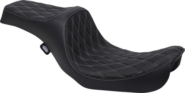 Drag Specialties Seat Predator Iii Double Diamond Black/Silver Seat Pr i gruppen Reservdelar & Tillbehr / Ram och chassidelar / Sadlar / Sadlar Dyna (FXD) hos Blixt&Dunder AB (08030603)