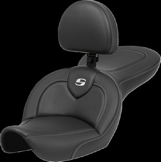 Saddlemen Explorer? Road Sofa Seat - With Backrest - Carbon Fiber Se i gruppen Reservdelar & Tillbehr / Ram och chassidelar / Sadlar / Sadlar Dyna (FXD) hos Blixt&Dunder AB (08030724)