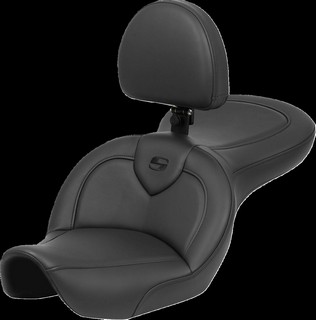 Saddlemen Explorer? Road Sofa Seat - With Backrest - Black Seat Road i gruppen Reservdelar & Tillbehr / Ram och chassidelar / Sadlar / Sadlar Dyna (FXD) hos Blixt&Dunder AB (08030726)