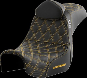 Saddlemen Pro Series Sdc Performance Seat - With Backrest - Gold Stitc i gruppen Reservdelar & Tillbehr / Ram och chassidelar / Sadlar / Sadlar Dyna (FXD) hos Blixt&Dunder AB (08030736)